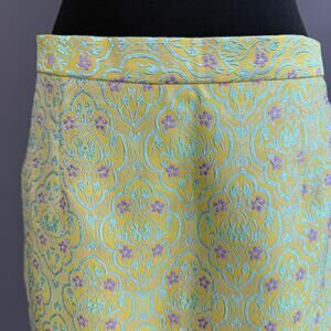Vintage Rickie Freeman for Teri Jon brocade fabric pencil skirt - green - size M